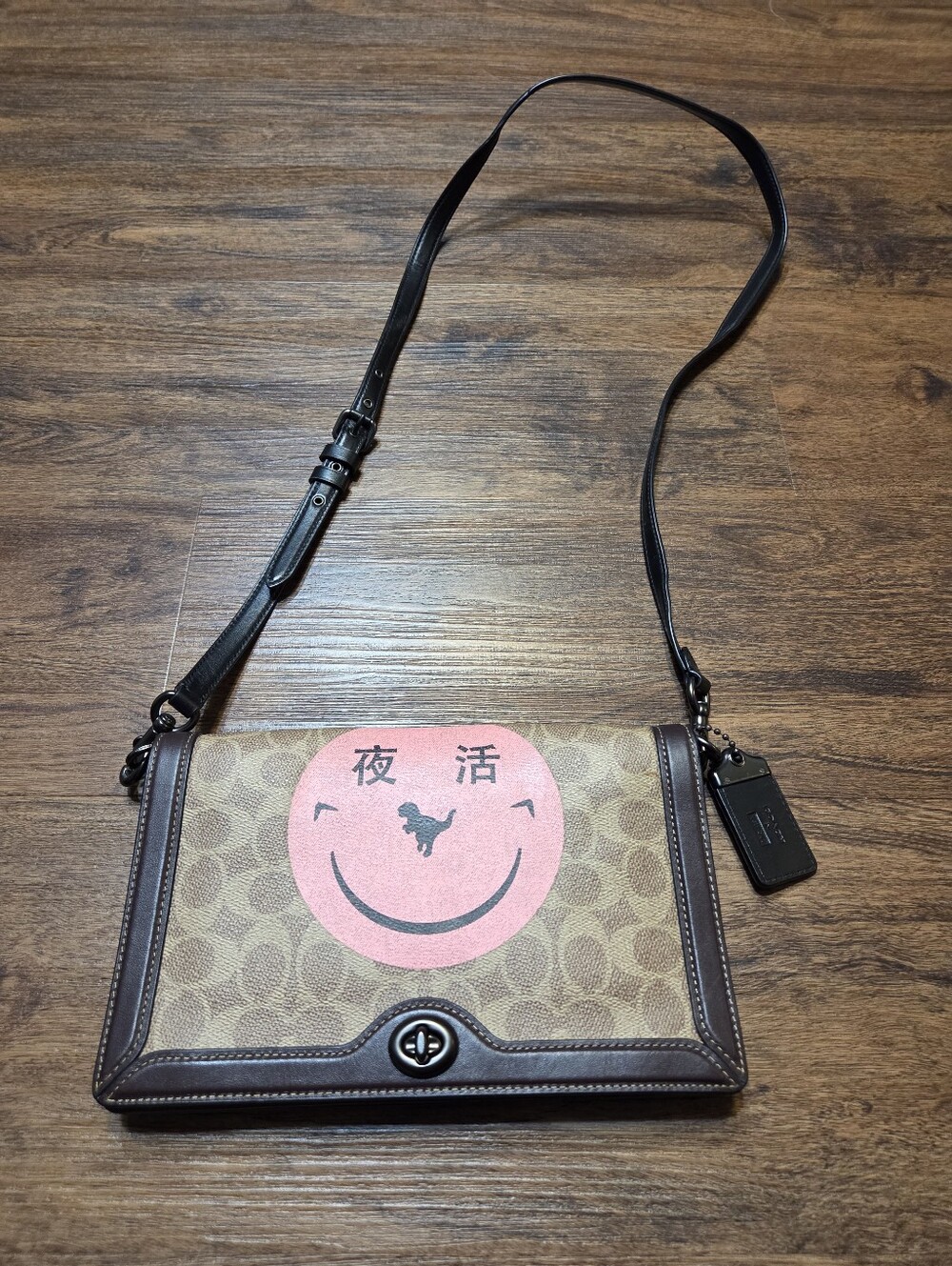 Coach X Yeti Out Rexy Turn Lock Signature C Leather Crossbody Bag Purse